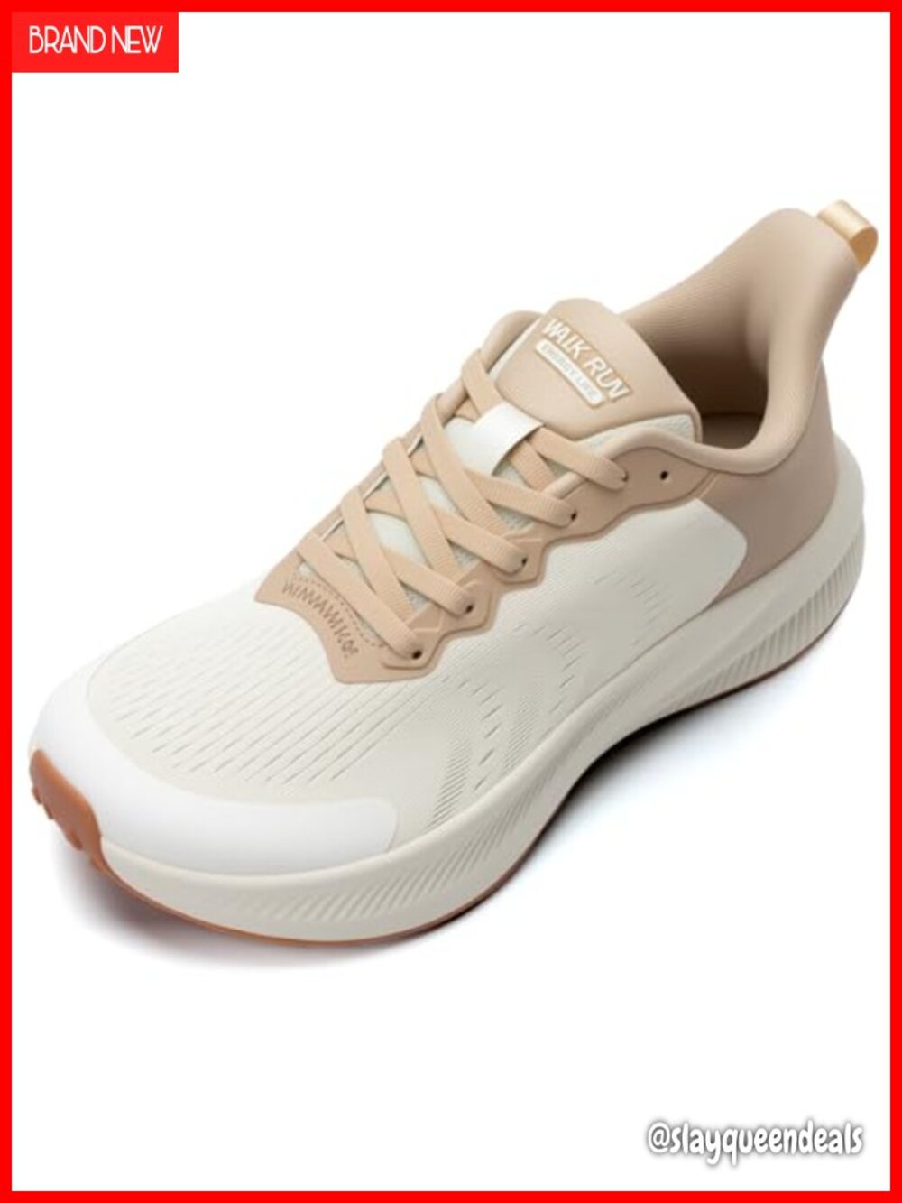 Wide Toe Box Running Walking Shoes Cushioned Slip Resistant Lace-Up Sneakers